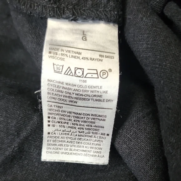 Old Navy Women's Black Straight/Tapered Leg Linen Blend Pants - Picture 4 of 8